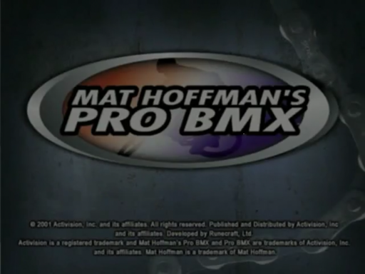 Mat Hoffman's Pro BMX title screen for Sega Dreamcast